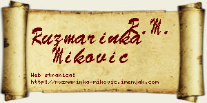 Ruzmarinka Miković vizit kartica